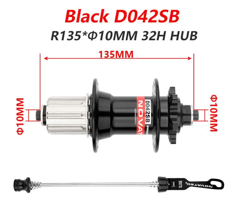Novatec Mountain Bike Hub D041SB D042SB 28/32/36 Löcher Disc Karte Bremse MTB Fahrrad Hub Lager Vorne/Hinten 8/9/10/11/12 geschwindigkeit – Detail 6