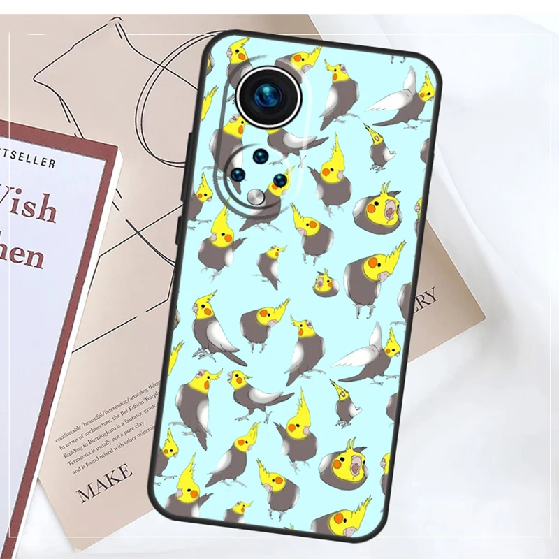 Cartoon Cockatiel Collage Phone Case For Honor 70 50 90 Lite Magic 5 6 Pro X6 X7 X8 X9 X6a X7a X8a X9a X8b X9b Cover