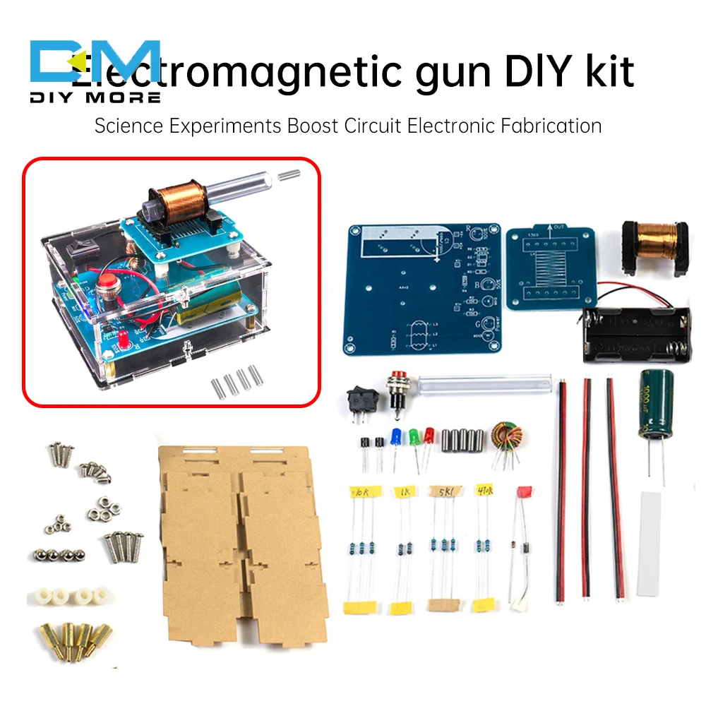 DC3V High Voltage Electromagnetic Cannon DIY Kit With Level Indication Circuit Shooting Game Electronic Experiment Parts