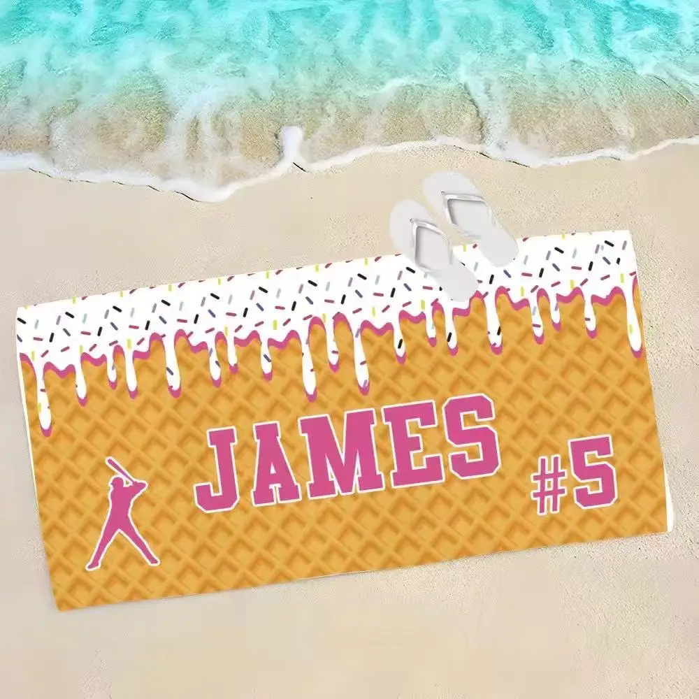 Schiffe am nächsten Tag, personalisiertes Eiscreme-Tropf-Baseball-Strandtuch für Jungen, Tropf-Strand-Pool-Handtuch, Team-Geschenk, Jugend-Baseball-Geschenk – Detail 4