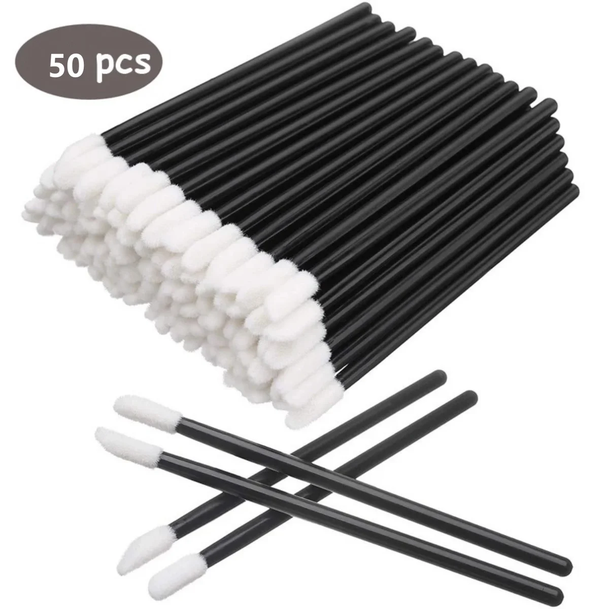 50Pcs Disposable Lip Brush Eyelash Makeups Microbrush Lash Extension Mascara Applicator Lipstick Wands Set Cosmetic Makeup Tools