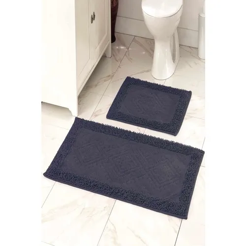 Anchor Home Cotton Toilet Seat Pad Bath Mat Set Rugs Anthracite 2'li