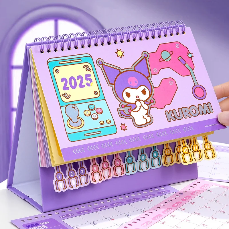 Kuromi Calendar Anime Stand Calendar Daily Weekly Scheduler Planner Agenda Melody Children New Year Office Home Accessories Gift