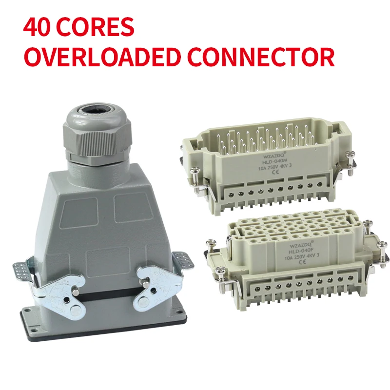 40 core heavy duty connector Industrial Aviation waterproof plug socket screw connection 250V 10A