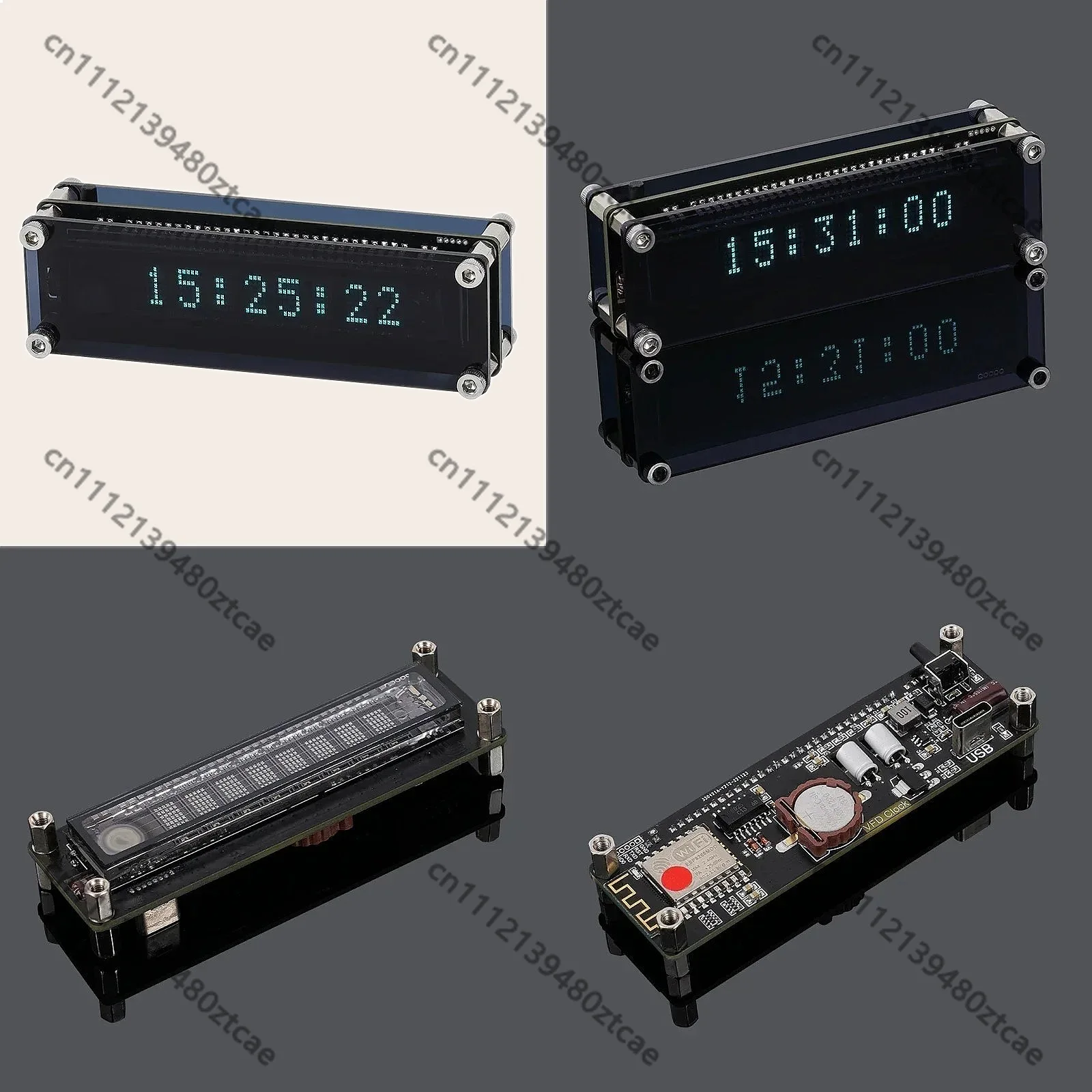 NVARCHER VFD Clock Vacuum Fluorescent Display WiFi Timing Automatic Calibration Retro Desk Decor