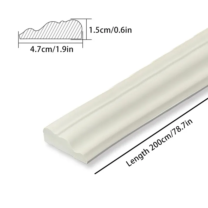 1 لفة 2 متر/78.74in ذاتية اللصق خط الحدود الجدار ملصق مرنة المضادة للتصادم التفاف خط السقف التلفزيون حائط الخلفية ملصق