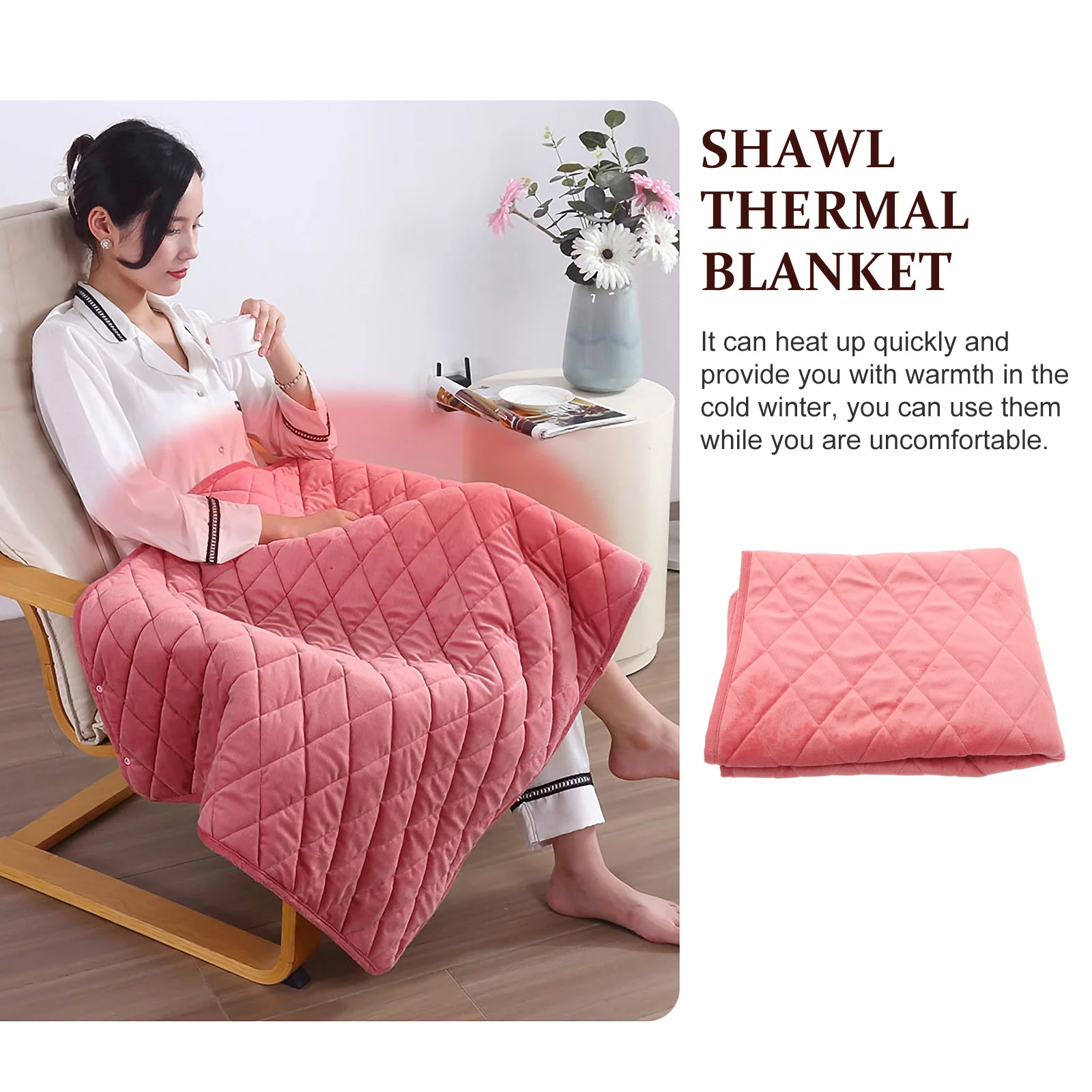 

Warm Blanket Polyester Heating Portable Electric Warming Body Office Throw Blankets Crystal Heated for