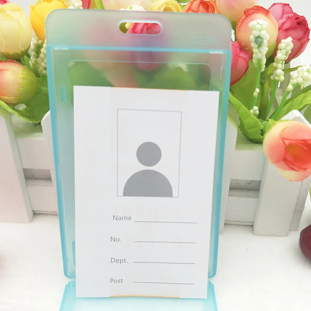 

10pcs Id Holder Waterproof Dull Polished Colored Name Tag Case For Office School Badge Cover Portable Lanyard Compatible Id Card