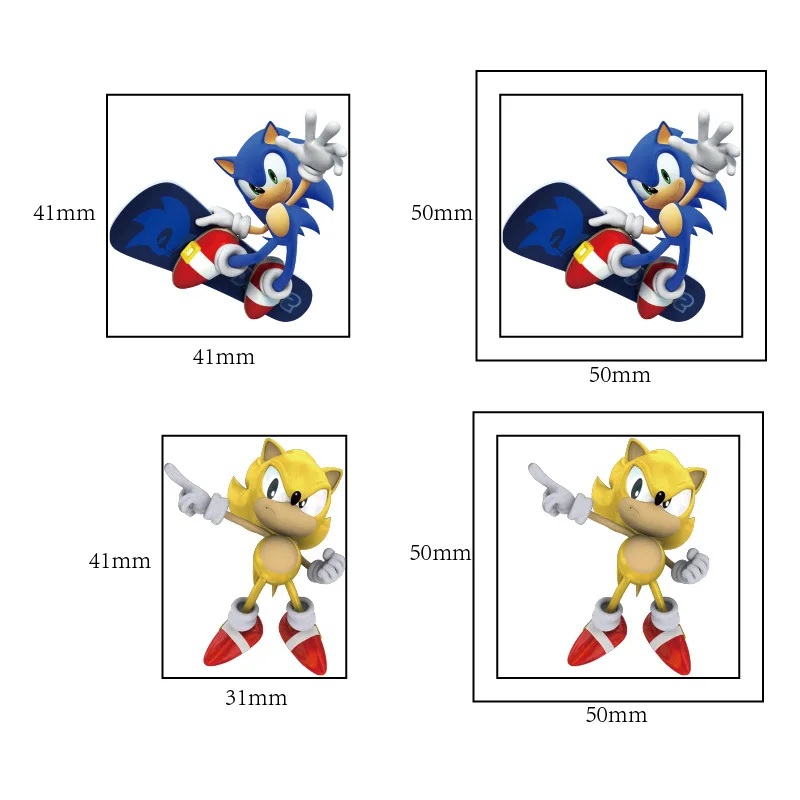 5x5cm anime ouriço tatuagem adesivo brinquedo dos desenhos animados sonic adesivo transferência de água impressão descartável tatuagem presente aniversário para crianças