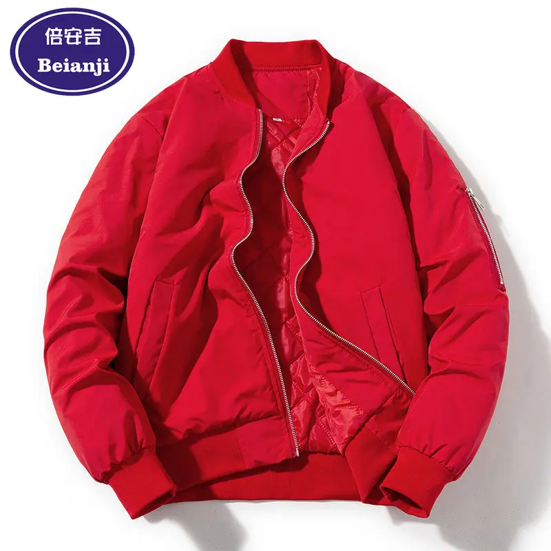 2025 Fall Flight Jacket Long Sleeve Casual Sports Coat Men's Comfortable Windbreak Solid Color Ribeed Cuff And Hem Outwear M-4XL