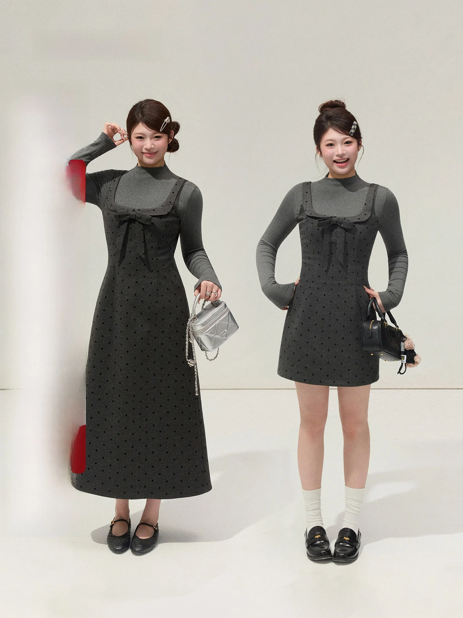 

Очень яркое платье в горошек с бантом для женщин больших размеров Miu Sle Stand Fit Vintage Commute Knot Maxi Dress