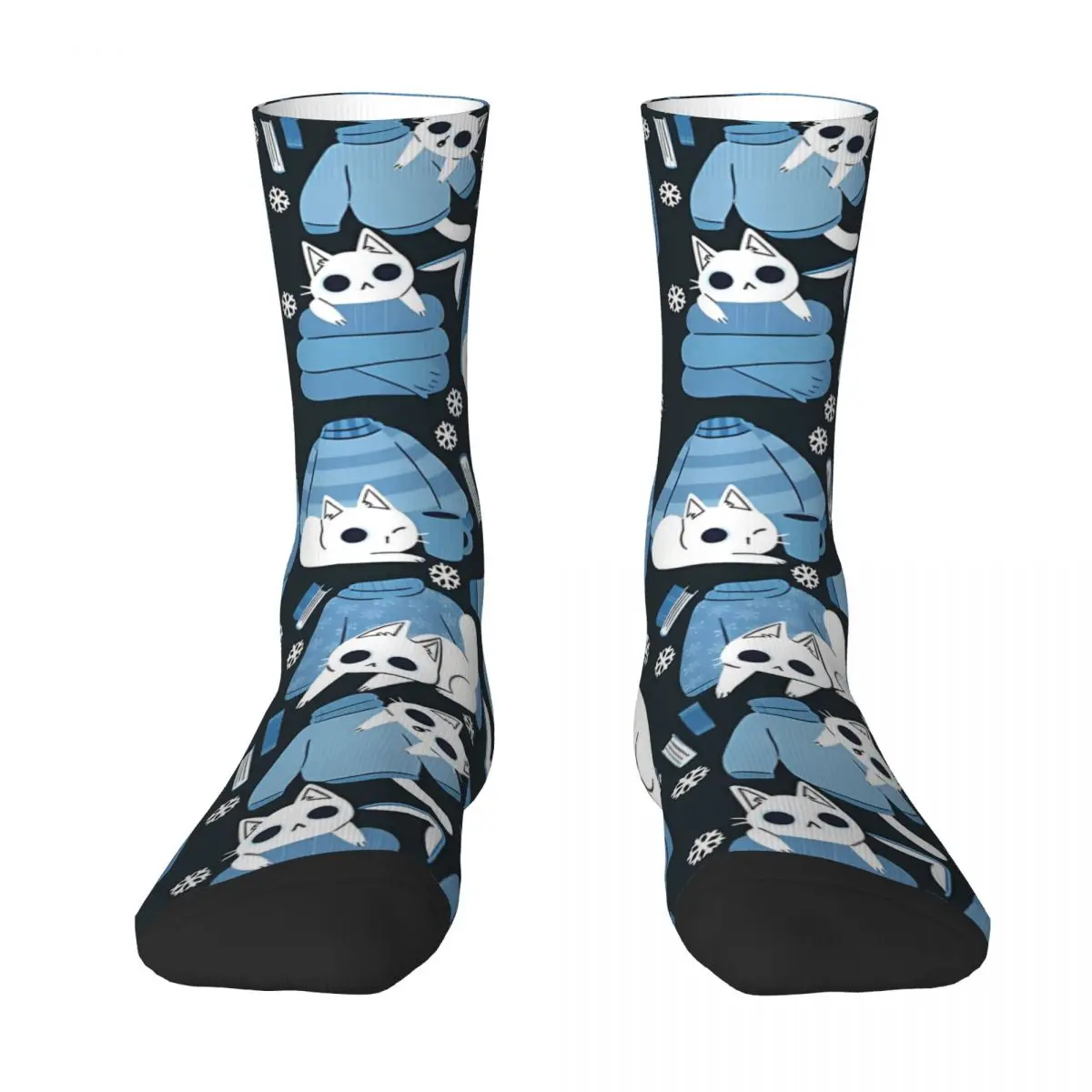 Sweaters And Books Animal Kittens Unisex Winter Socks Hip Hop Happy Socks Street Style Crazy Sock