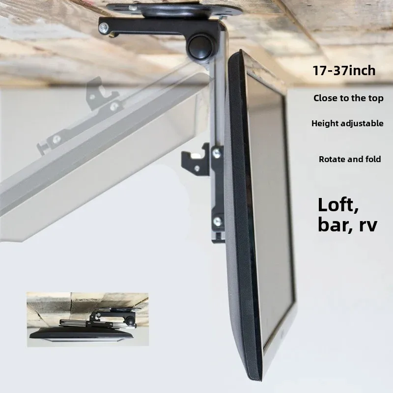 Folding TV Hanger 17-37 Inch Monitor, Car RV Ceiling Lifting Screen, Suitable For Hole Spacing Below 40 Inches