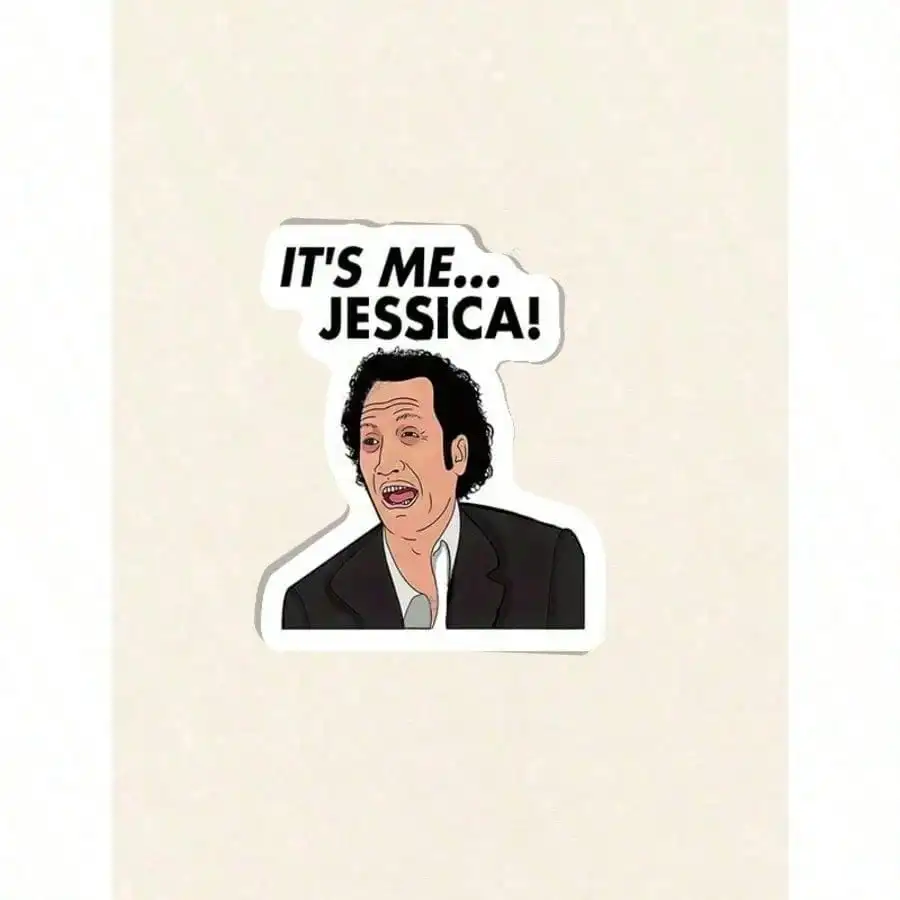 

1pc "It's Me Jessica Hot Chick" Vinyl Sticker, Matte Finish, Self-Adhesive, Single-Use, Applicable To Water Bottles, Tumblers, Laptops, Hats, Phone Cases, Etc. - Asymmetric Shape, Versatile Use