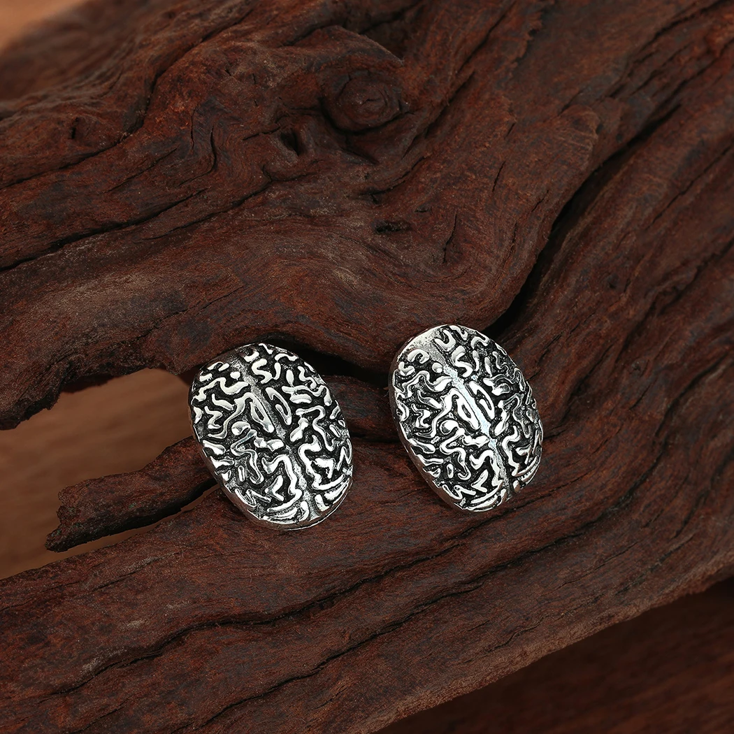 Antique Tiny Brain Stud Earrings For Women Medical Charm Anatomy Vintage Earrings Doctor Nurse Gift