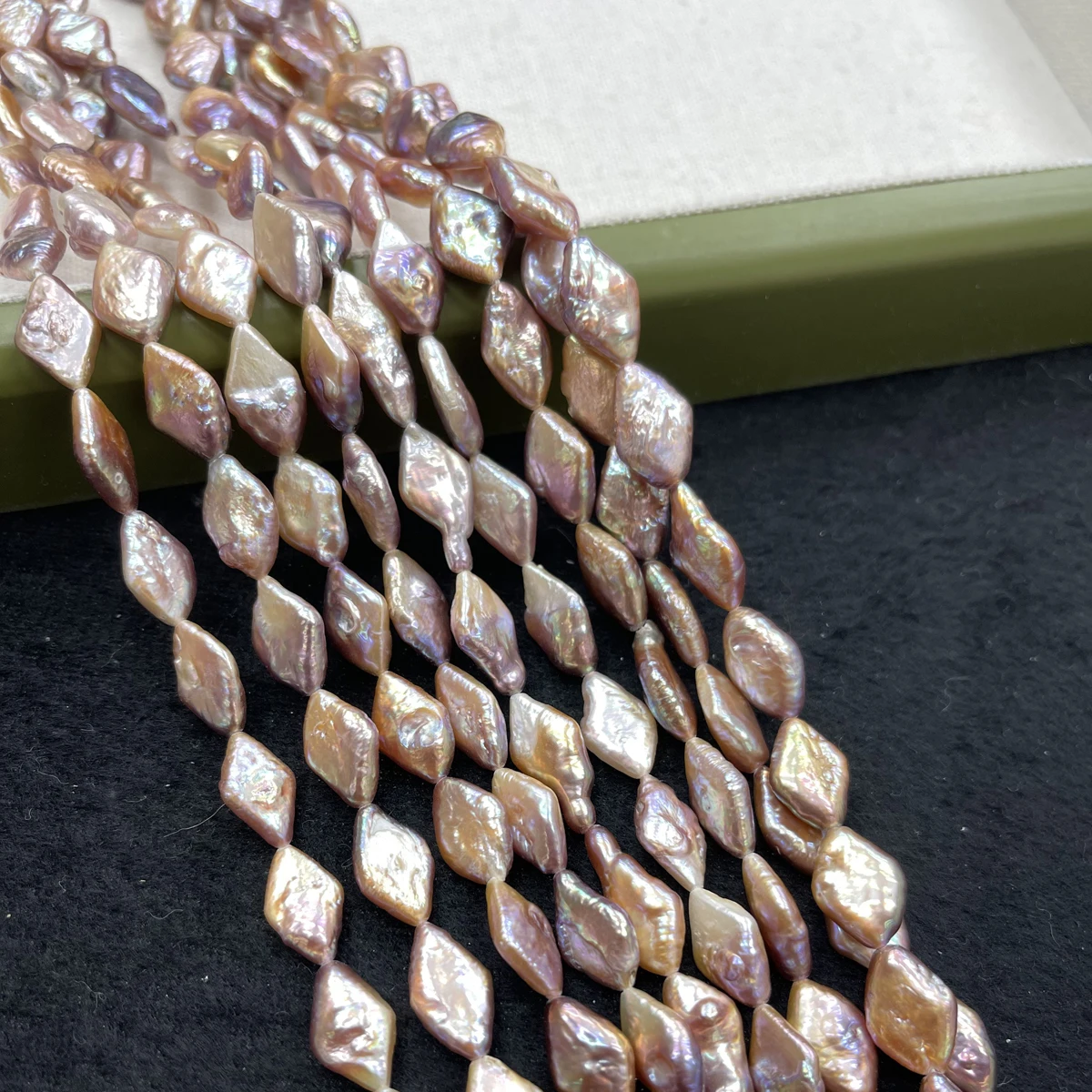10x15mm Purple Rhomboid Baroque Natural Freshwater Pearl Loose Beads for Jewelry Making DIY Necklaces Bracelets and Accessories