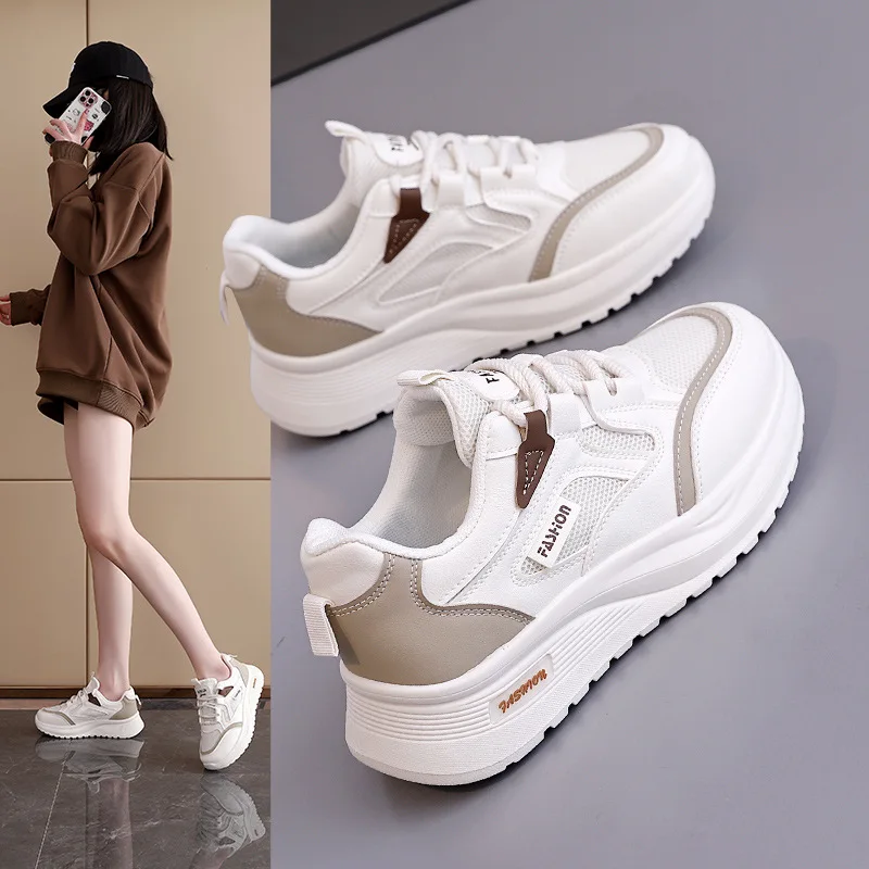 

Ladies Vulcanized Shoes Fashionable and Popular Versatile Thick Soled New Board Shoes Casual Sports Forrest Gump Shoes