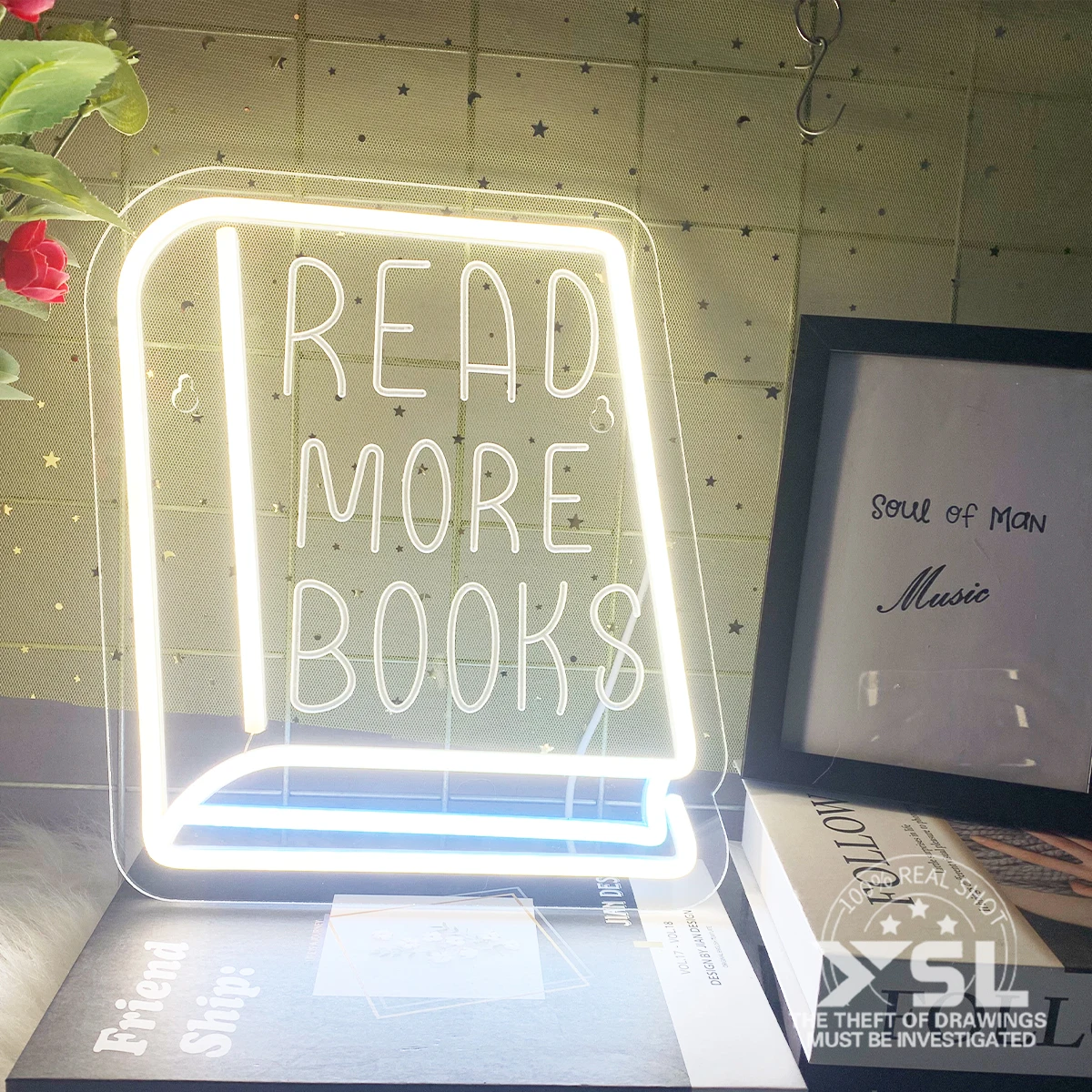 Led neon sign book shape lamp for the library study school museum bedroom neon light Decor Desk Night Lamps Lights