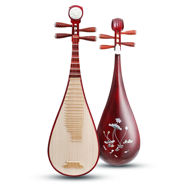

Hooqu Promotional Various Durable Using Chinese Folk Instrument Luting Gic Wooden Red Lute Musical Instrument