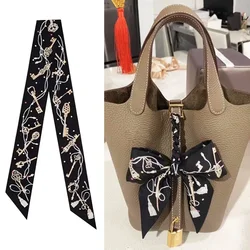 Classic Key Chain Female Decoration Twill Long Ribbon Binding Bag Silk Ribbon Hair Belt Hot Selling Small Scarf