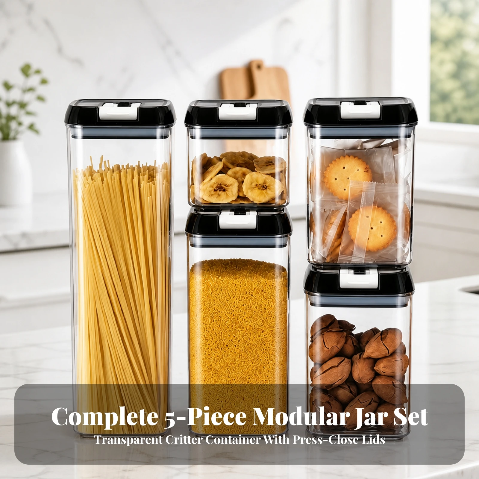Juego de 5 Recipientes para Al - Food Storage In Cabinets reseña y precio