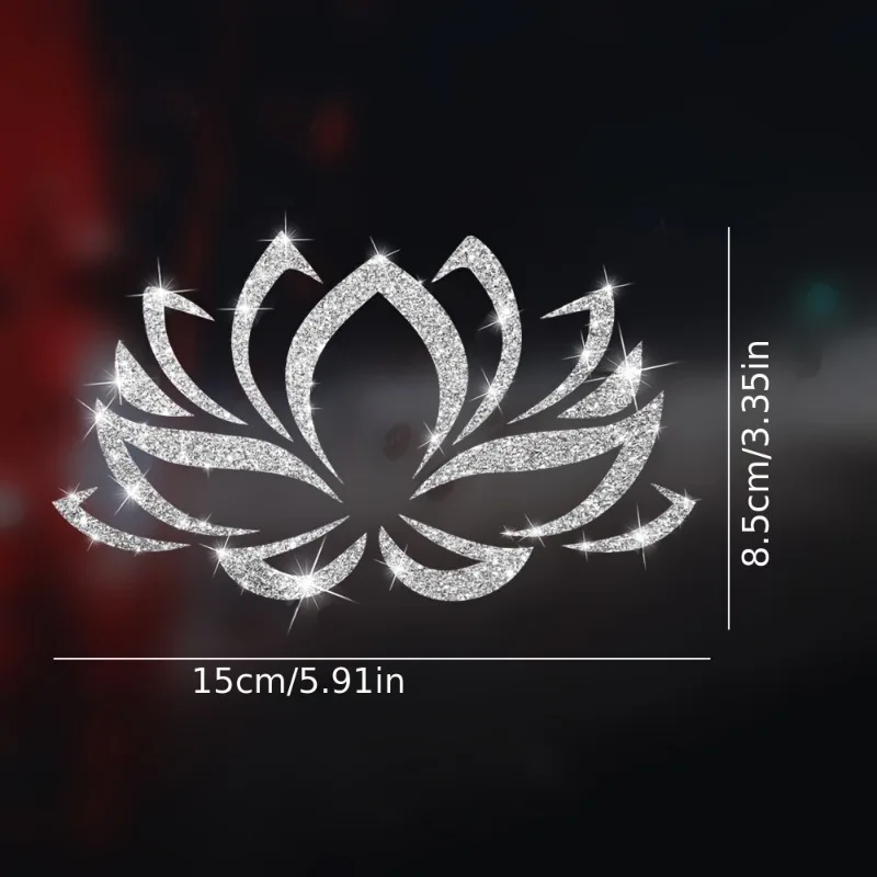 1 قطعة تقليد الماس بريق لوتس نمط ملصقات نافذة مقاوم للماء للمرايا الزجاجية أبواب الثلاجة شارات الفينيل المحمول #2