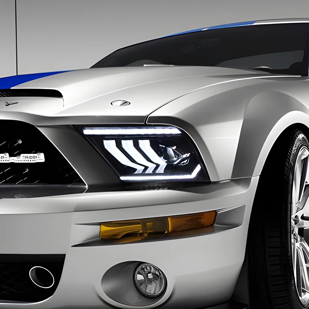 

Car Front Lamps For Ford Mustang 2005-2009 LED Auto Headlights Assembly Upgrade Dynamic DRL Bifocal Projector Lens Accessories