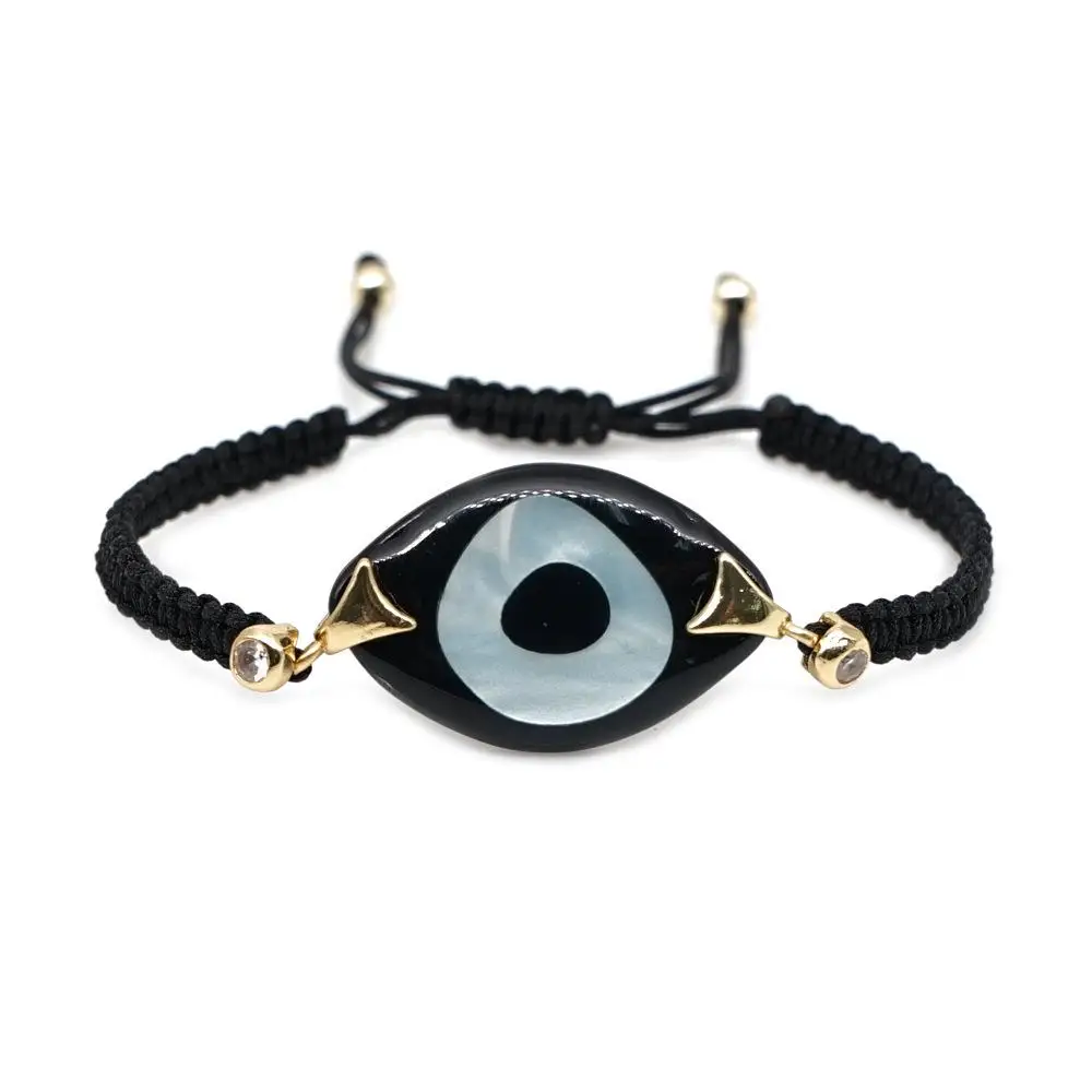 Handmade  Eye Charm Bracelet Women's Fashion Jewelry Handwoven Rope Resin  Eye Bracelet Cross-Border Popular Style