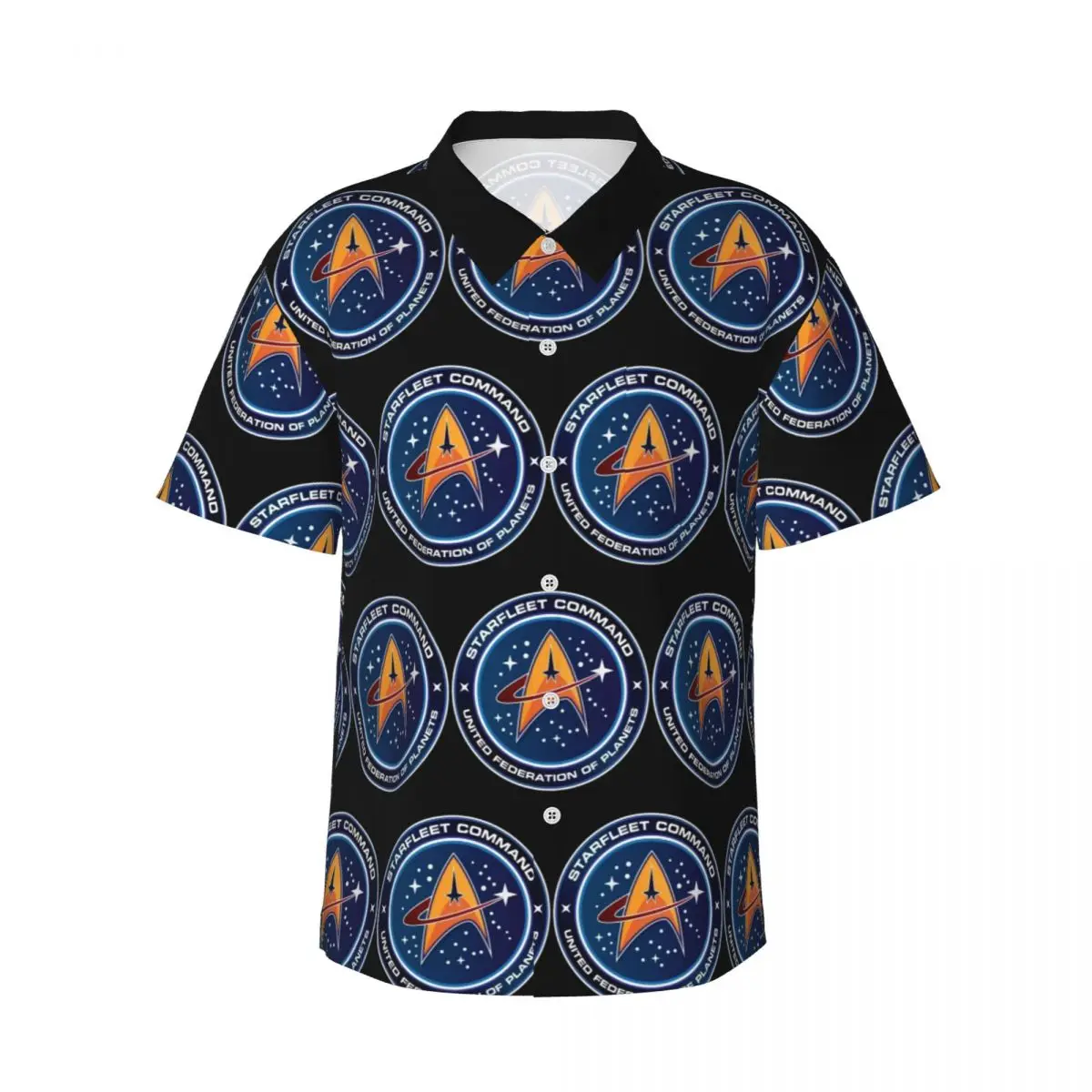 

Star Treks Science Fiction TV Series Men's Shirts Hawaiian Short Sleeve Shirt Casual Lapel Tops for Summer Beach