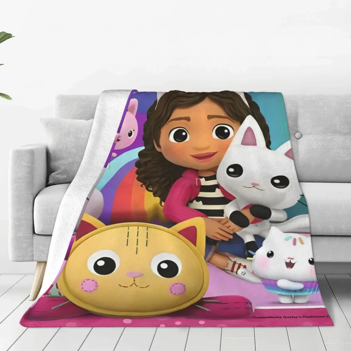 Gabbilé-Couverture en peluche mignonne pour la décoration intérieure, couvertures de courses de dessins animés, couverture de glouton pour enfants, couvre-lit personnalisé, cadeau d'urgence, qualité douce