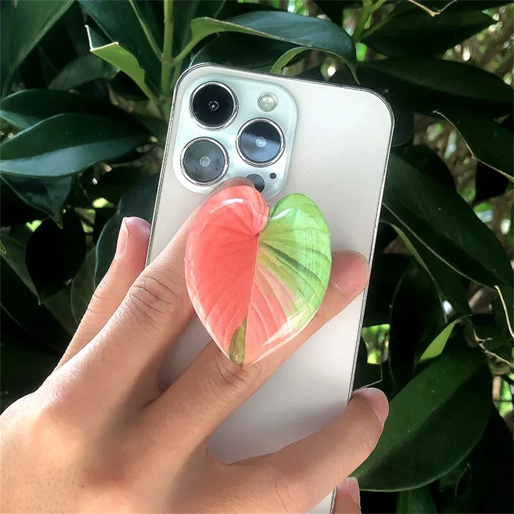 Prise plante poignée pliante Tok Griptok jolie feuille support de téléphone en acrylique pour iPhone 15 support de Smartphone universel support de doigt