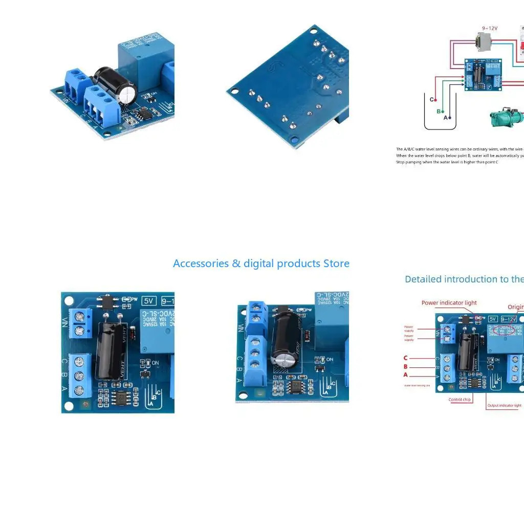 77JD Automatic Water Level Control Relays Switches Module NE555 12VDC For Home Factory