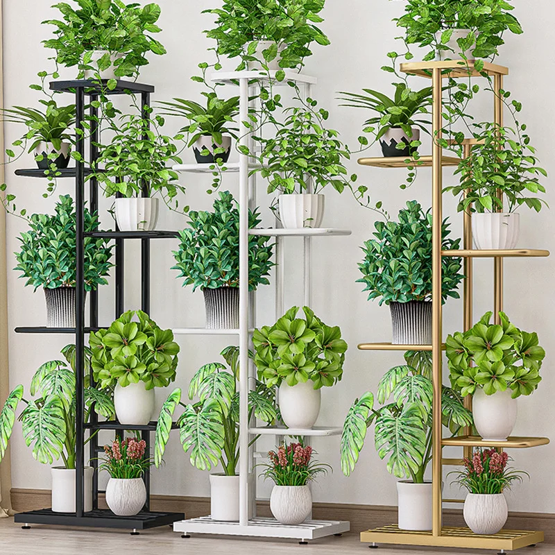 4/5/6/7/8 Layer Plant Stand Simple Iron Art Flower Stand Strong Load-bearing Shelf Decoration Multi-scene For Indoor Gardening