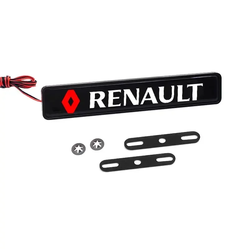 Car Front Cover Grille Lamp Emblem Decor Lightings LED Lights For Renault Megane 3 4 Twingo Clio Talisman Captur Trafic Scenic 2