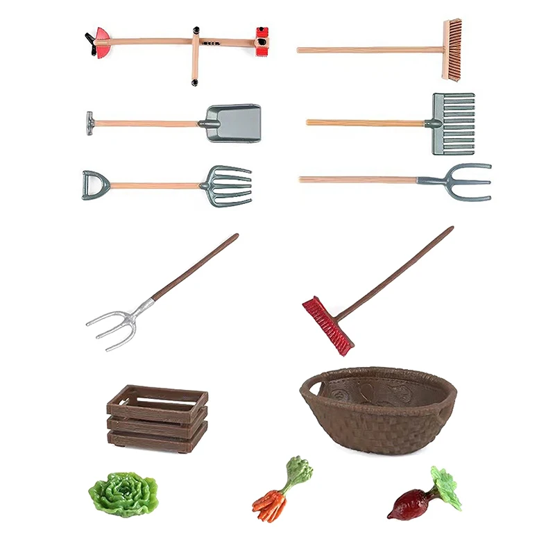 مزرعة خضروات خارجية مصغرة ، بيت دمية ، نموذج مقياس ، أدوات زراعة ، نماذج محاكاة ، ديكور منزلي تصنعه بنفسك ، مجموعة واحدة