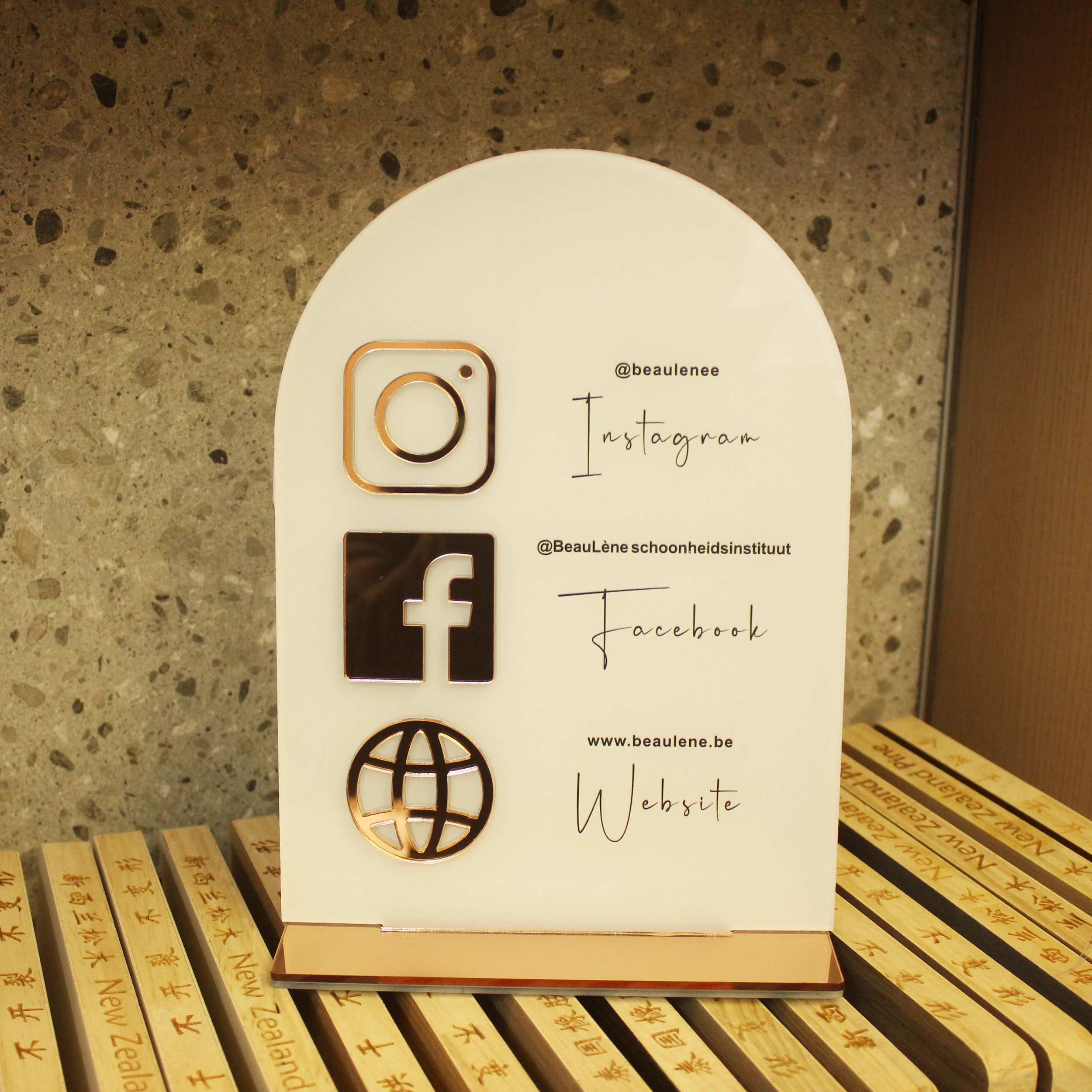 Acrylic QR Code Instagram Website Transparency Billboard Hairdressers Beautician Sign Social Media Sign Business Office