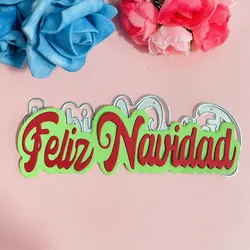 new Spanish Word feliz navidad srapbook die Metal Cutting Dies DIY Scrapbook Paper Cards Embossing Craft Die Cut handmade craft