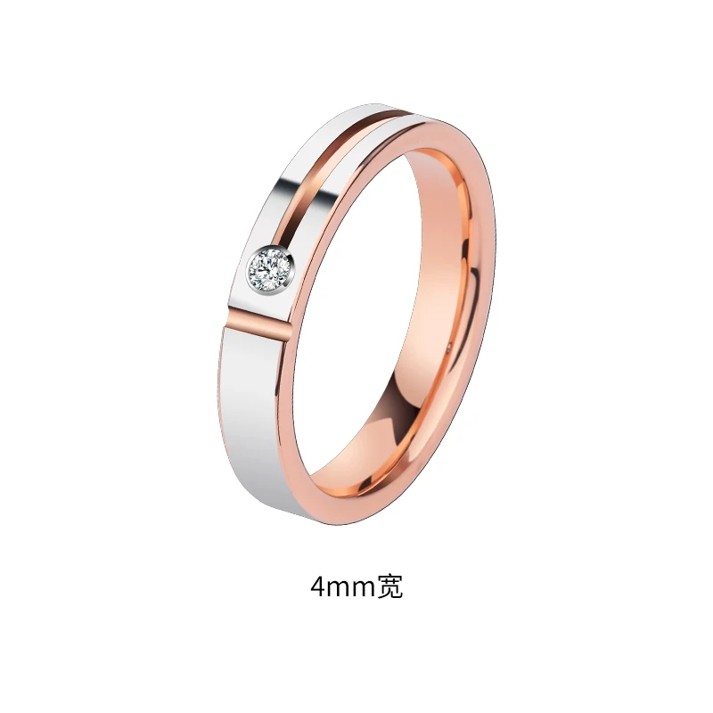 Wedding Rings for Men Women Rose Gold Plating Tungsten Synthetic Moissanite Inlay Confort Fit Band, Engraving