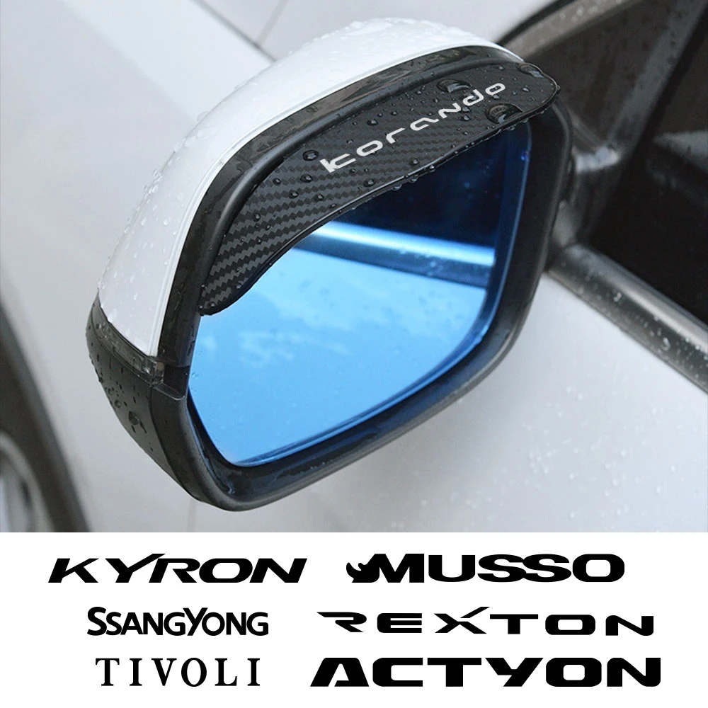 Car Rain Visor Sticker Rearview Mirror Rain Eyebrow Cover Car Accessories For Ssangyong Korando Kyron Musso Rexton Tivoli Actyon