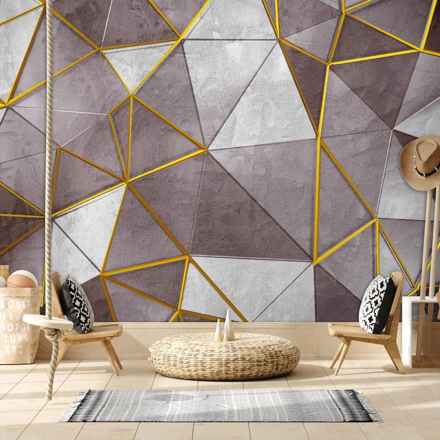 

Пользовательские контактные обои, панели для домашнего декора, виниловые обои для гостиной, спальни, ремонт, геометрическая фреска