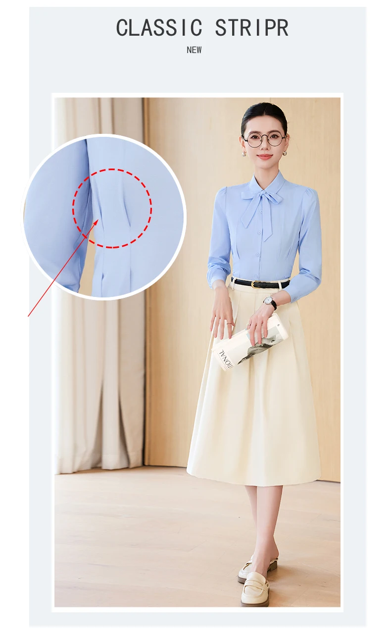 AIyssa Fashionable professional women's clothing, high-quality long sleeved shirts, elegant charming temperament, 2025 new style