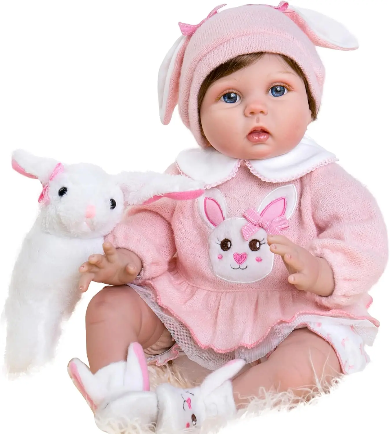 NPK 22 ''Handgemaakte Levensechte Echte Bebe Pop Reborn Lucy 3D Huid met Zichtbare Aderen Collectible Art Doll Kerstcadeau
