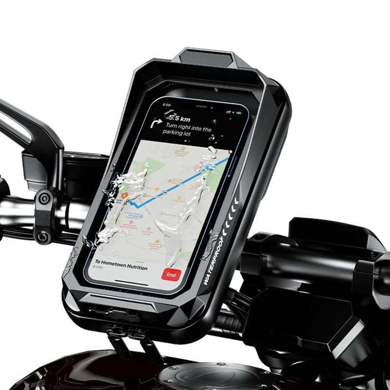 

Waterproof Phone Bag for Motorcycle Handlebar Storage with for TOUCH SCREEN Quick Release 360° Rotation Phone Hold