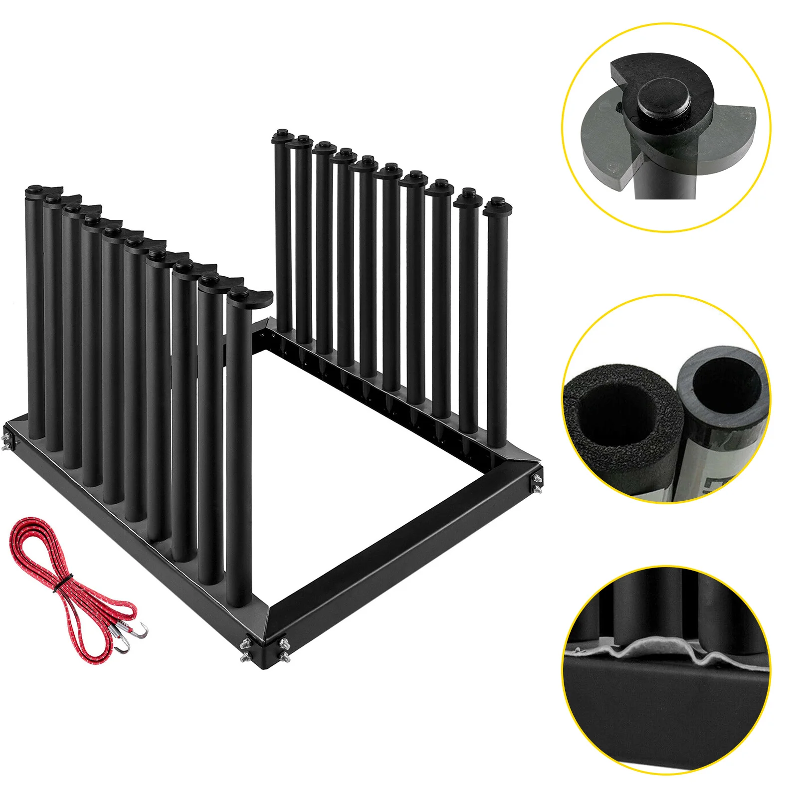 VEVOR Windshield Glass Rack 24-Inch Height Windshield Rack for Truck with PVC Pad & Foam Padding for Glass Transportation