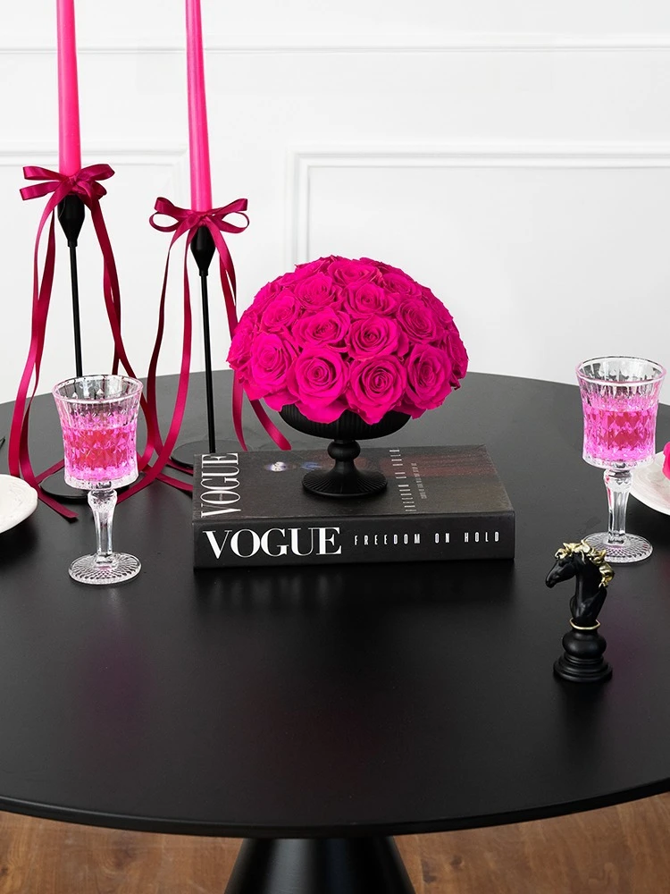 Freud immortal real flower rose vase, high-end wedding gift birthday gift box ornament