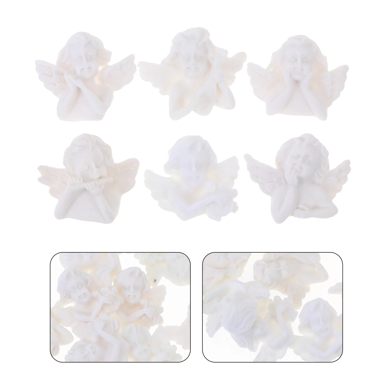 60 Pcs Angel Resin Accessories DIY Craft Adornment Phone Case Decor Rechargeable Light Bulb Strap Child Flavor Rack Storage