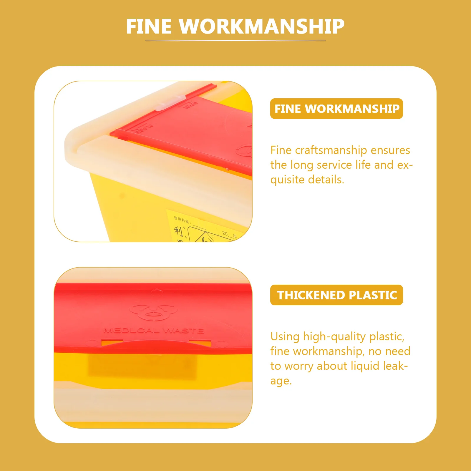 

Корзина для мусора с острыми отходами, прочная медицинская пластиковая безопасная крышка для тату-маганов, больниц, клиники, утилизации острых
