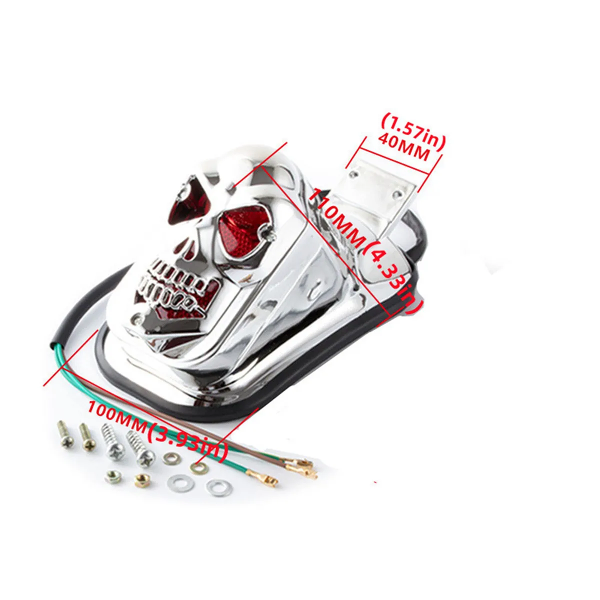 إشارة ضوء ذيل الفرامل الخلفية الشاملة ، قطع غيار الدراجات النارية ، مصباح التوقف ، ضوء الذيل ، مقهى المتسابق ، المدرسة القديمة ، بوبر ، المروحية ، الجمجمة #2