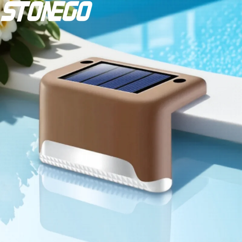 

Водонепроницаемый солнечный светильник для ступеней, настенный светильник для улицы, садового освещения, с датчиком движения, ночник для лестниц, перил, забора, настольная лампа