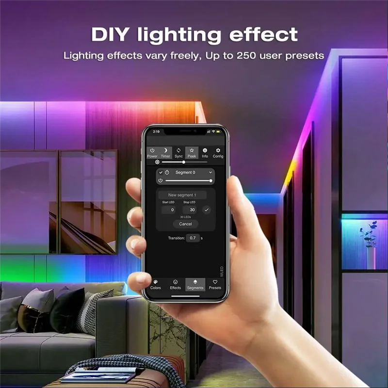 【ホットケーキ】WLED RGB RGBW デジタル ストリップ コントローラーは、WS2811 SK6812 SM16703P WS2812B APP Web MQTT および Homeassistan コントロールをサポートします。